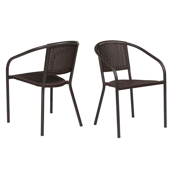 Rainbow Outdoor Lapis Set of 2 Stackable Armchair-Brown RBO-LAPIS-BRW-AC-SET2 - main